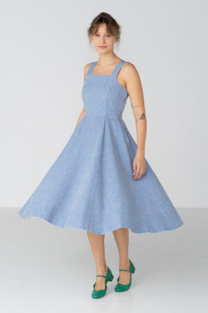 Pinafore – Sleeveless Linen Midi Dress