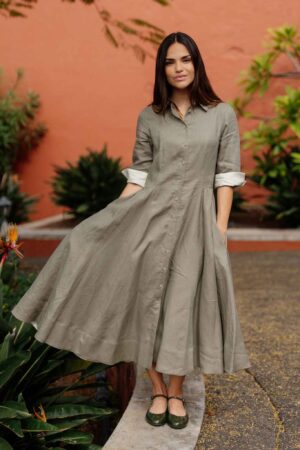 Malva – Button-Down Linen Shirt Dress